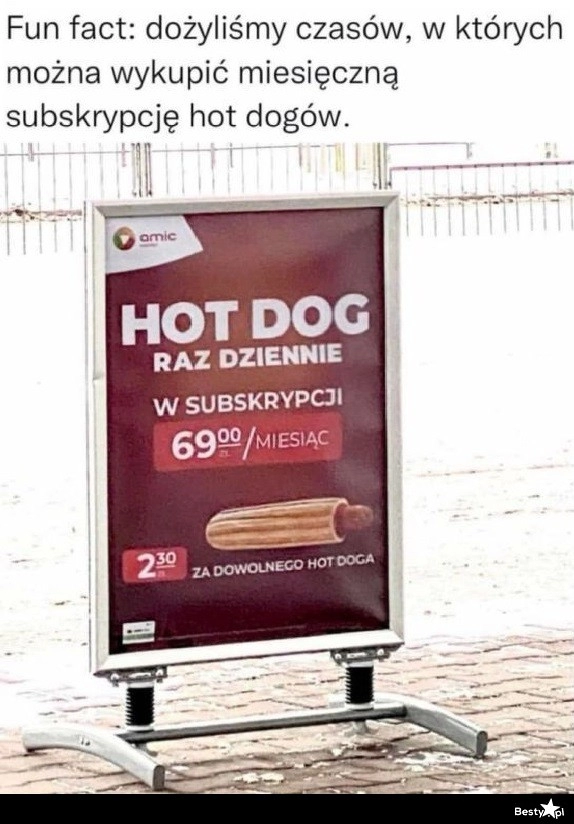 
    Subskrypcja hot dogów 