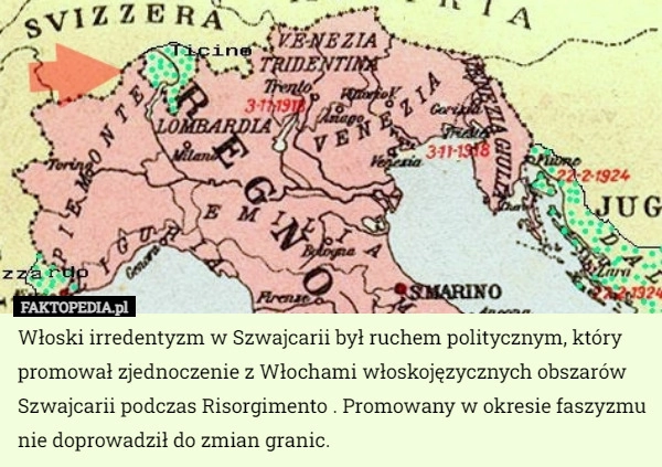 
    Włoski irredentyzm w Szwajcarii był ruchem politycznym, który promował zjednoczenie