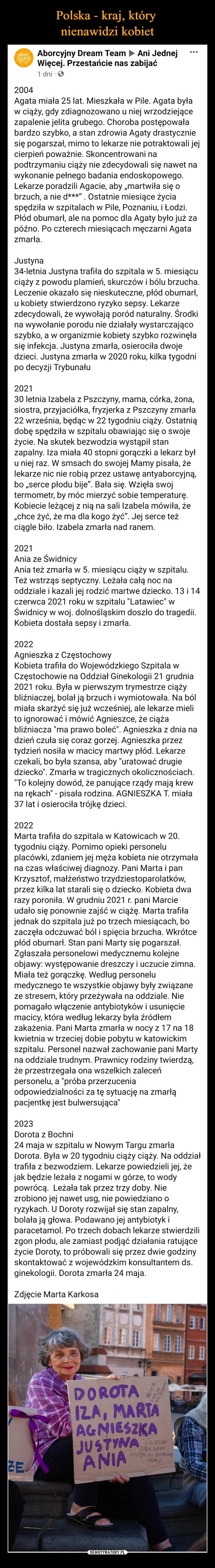 
    Polska - kraj, który 
nienawidzi kobiet