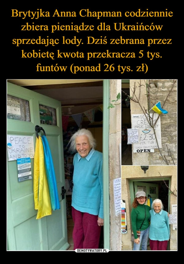 
    Brytyjka Anna Chapman codziennie zbiera pieniądze dla Ukraińców sprzedając lody. Dziś zebrana przez kobietę kwota przekracza 5 tys. funtów (ponad 26 tys. zł)