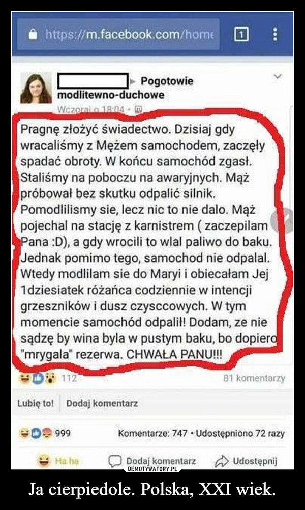 
    Ja cierpiedole. Polska, XXI wiek.