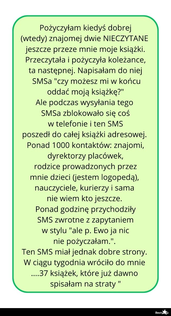 
    Prośba o zwrot książki 