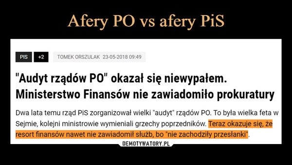 
    Afery PO vs afery PiS