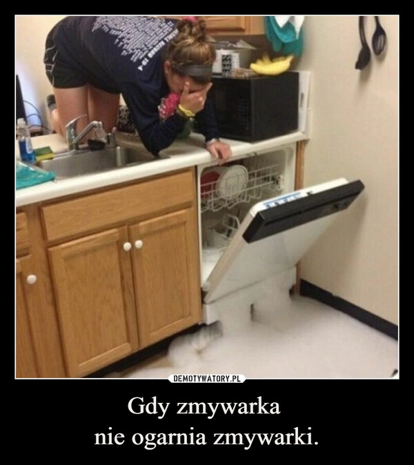 
    Gdy zmywarka 
nie ogarnia zmywarki.