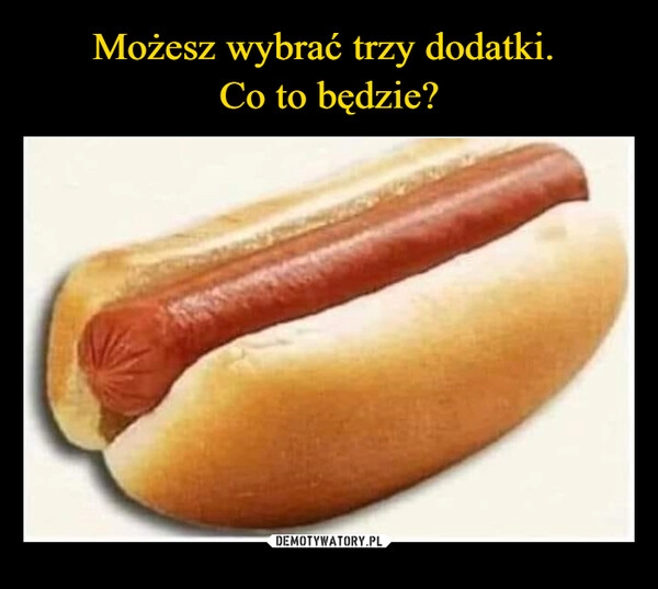 
    Możesz wybrać trzy dodatki. 
Co to będzie?