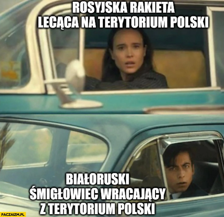 
    Rosyjska rakieta lecąca na terytorium Polski vs Białoruski śmigłowiec wracający z terytorium polski patrzą na siebie