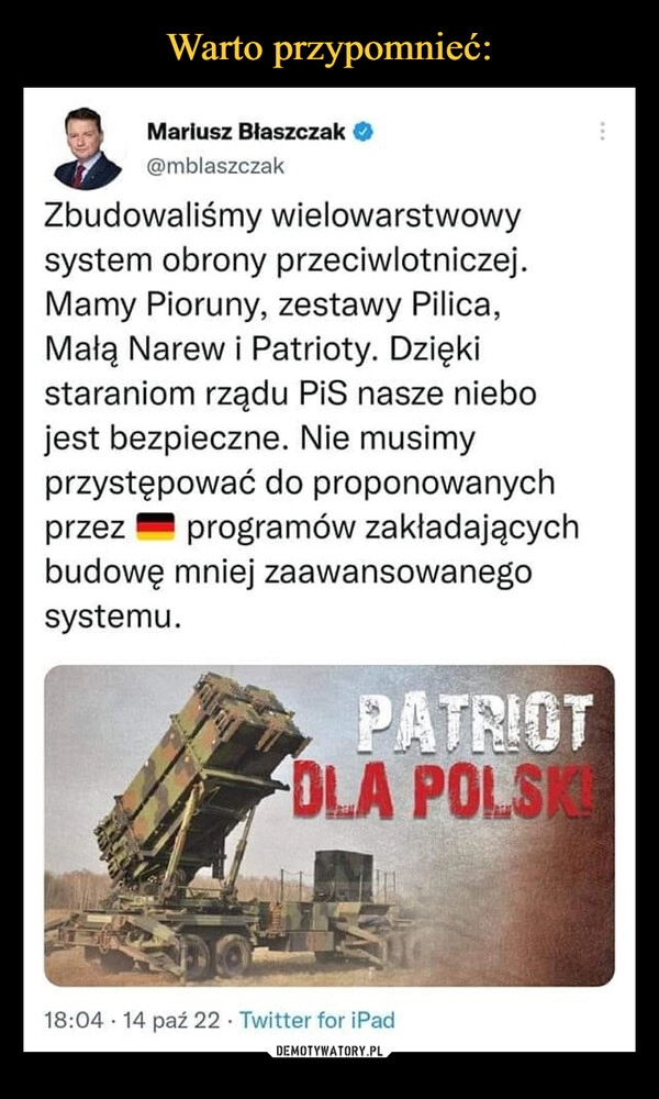 
    Warto przypomnieć: