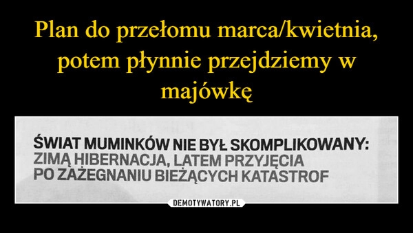 
    Plan do przełomu marca/kwietnia, potem płynnie przejdziemy w majówkę