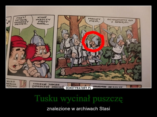 
    Tusku wycinał puszczę