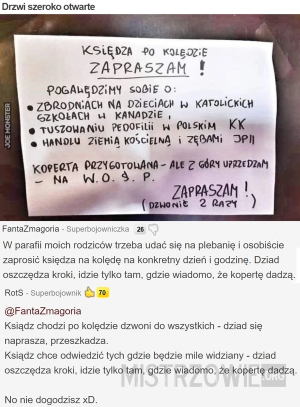 
    Drzwi szeroko otwarte