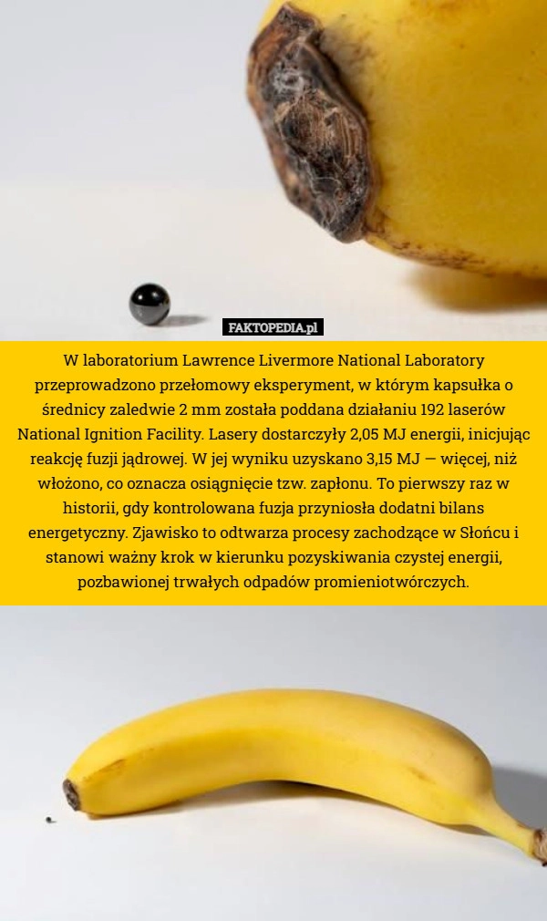 
    W laboratorium Lawrence Livermore National Laboratory przeprowadzono przełomowy