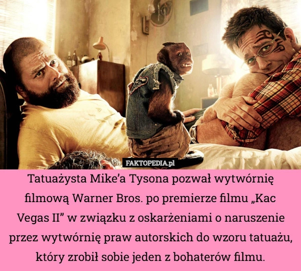 
    Tatuażysta Mike’a Tysona pozwał wytwórnię filmową Warner Bros. po premierze
