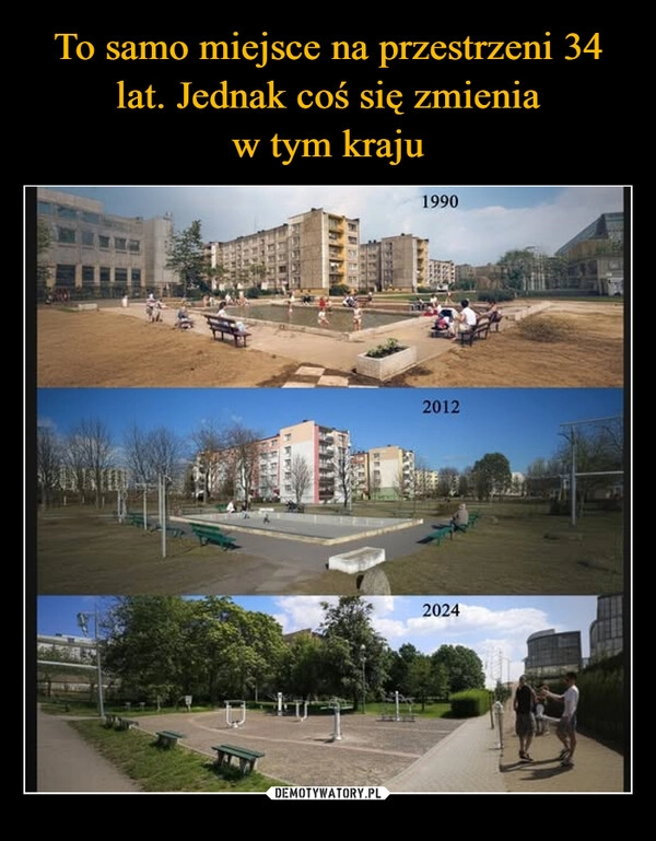 
    To samo miejsce na przestrzeni 34 lat. Jednak coś się zmienia
w tym kraju