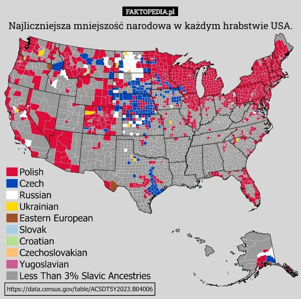 
    Najliczniejsza mniejszość narodowa w każdym hrabstwie USA.