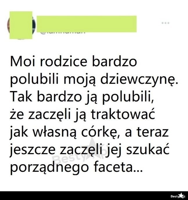 
    Sympatia rodziców do dziewczyny 