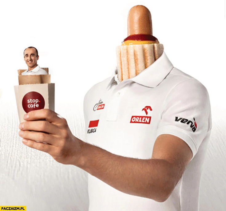 
    Kubica poleca hotdoga face swap zamiana głowy