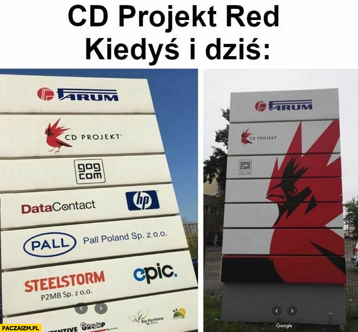 
    CD projekt red kiedyś i dziś siedziba cały budynek porównanie