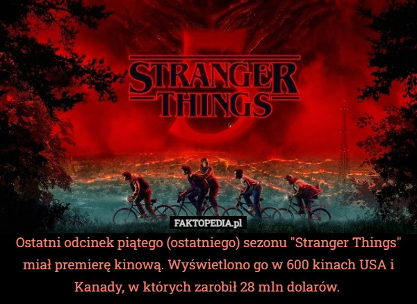 
    Ostatni odcinek piątego (ostatniego) sezonu "Stranger Things"