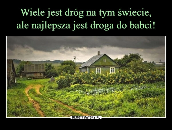 
    Wiele jest dróg na tym świecie,
ale najlepsza jest droga do babci!