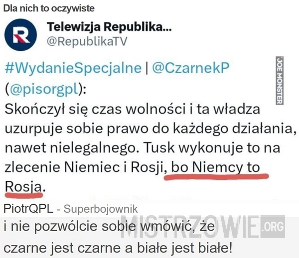 
    Dla nich to oczywiste