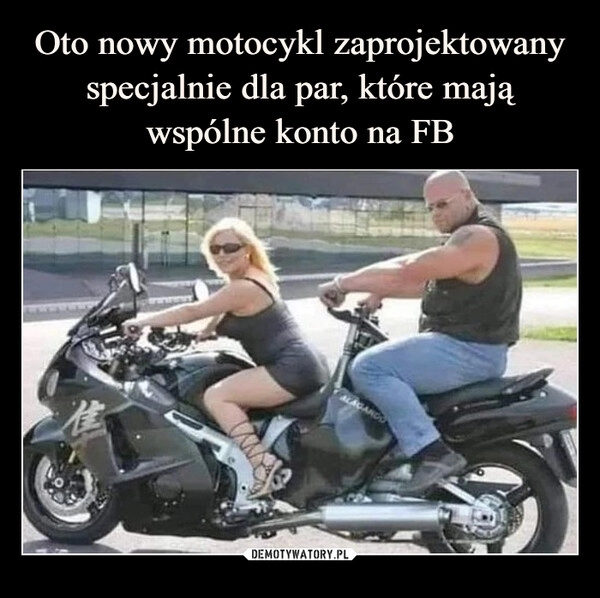 
    Oto nowy motocykl zaprojektowany specjalnie dla par, które mają wspólne konto na FB