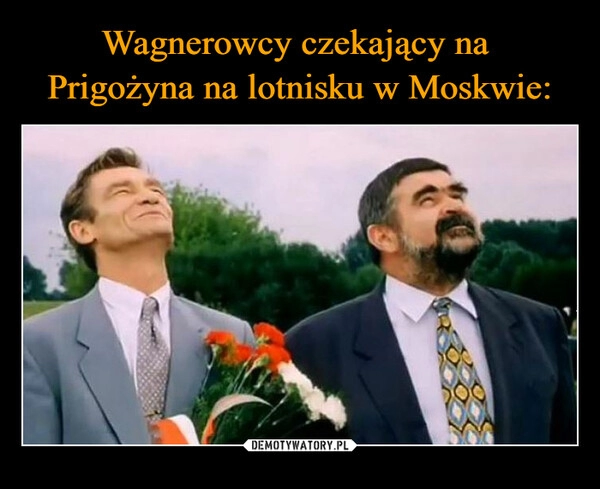 
    Wagnerowcy czekający na 
Prigożyna na lotnisku w Moskwie: