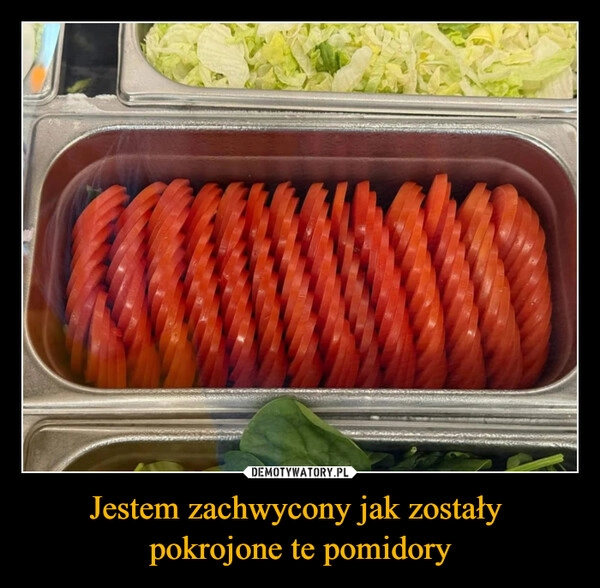 
    Jestem zachwycony jak zostały 
pokrojone te pomidory