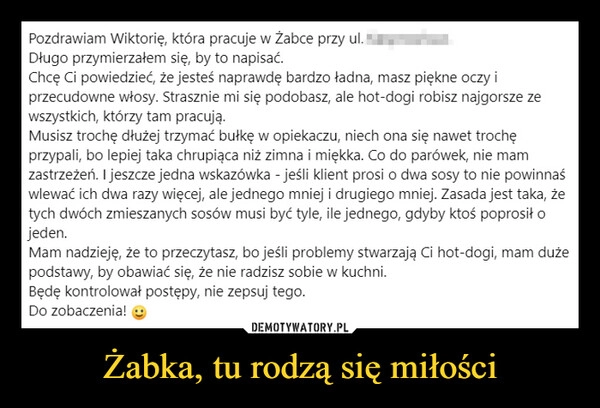 
    Żabka, tu rodzą się miłości