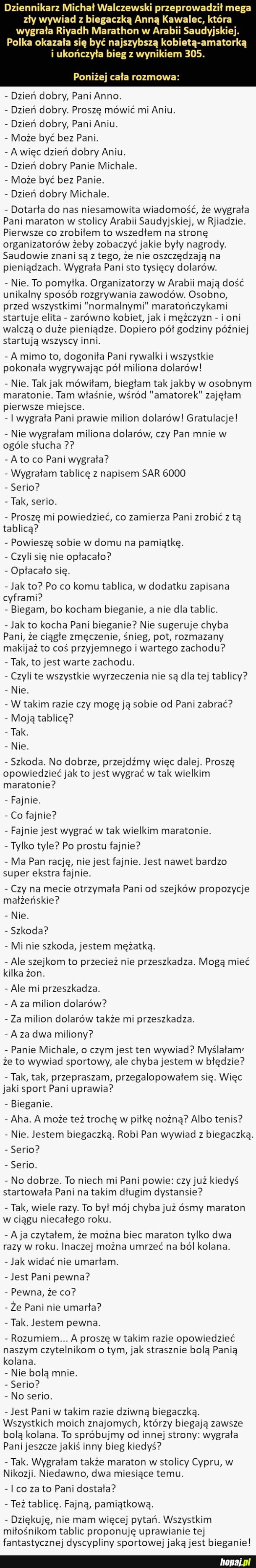 
    Ten wywiad to jakiś żart