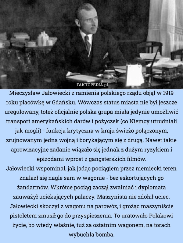 
    Mieczysław Jałowiecki z ramienia polskiego rządu objął w 1919 roku placówkę