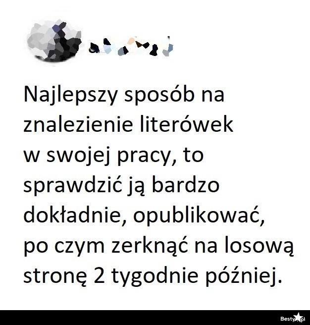 
    Sposób na znalezienie literówek 