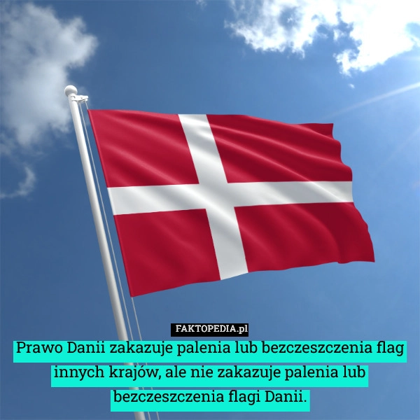 
    Prawo Danii zakazuje palenia lub bezczeszczenia flag innych krajów, ale