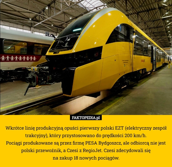 
    Wkrótce linię produkcyjną opuści pierwszy polski EZT (elektryczny zespół
