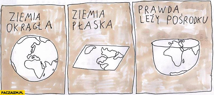 Ziemia okrągła. ziemia płaska, prawda leży po środku Janek Koza Beata Szydło