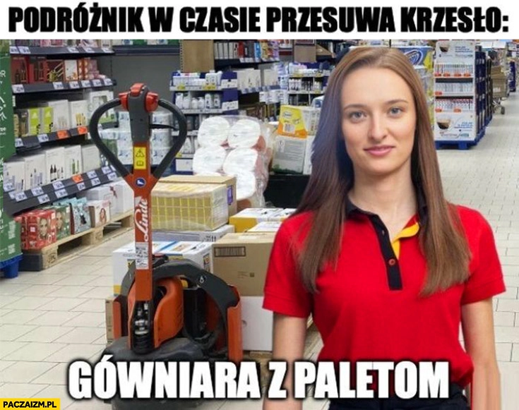 
    Podróżnik w czasie przesuwa krzesło, Iga Świątek gówniara z paletkom pracuje w Biedronce