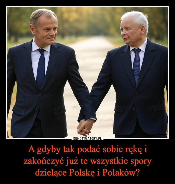 
    A gdyby tak podać sobie rękę i zakończyć już te wszystkie spory dzielące Polskę i Polaków?