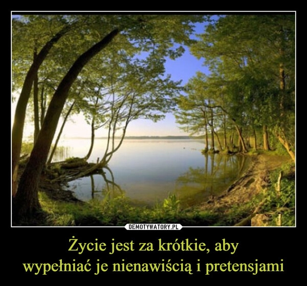 
    Życie jest za krótkie, aby
wypełniać je nienawiścią i pretensjami