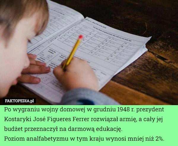 
    Po wygraniu wojny domowej w grudniu 1948 r. prezydent Kostaryki José Figueres