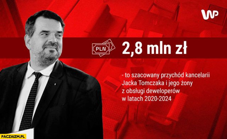 
    2,8 mln zł szacowany przychód kancelarii Jacka Tomczaka z obsługi deweloperów