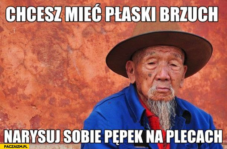 
    Chcesz mieć płaski brzuch narysuj sobie pępek na plecach