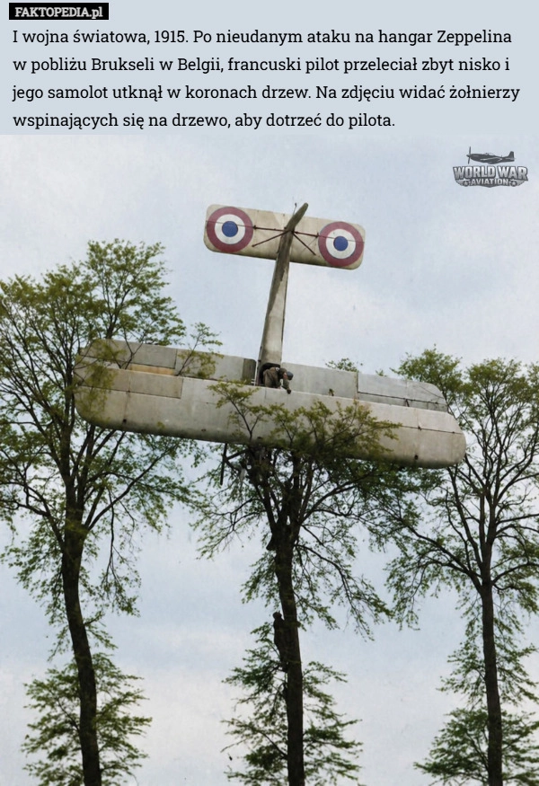 
    I wojna światowa, 1915. Po nieudanym ataku na hangar Zeppelina w pobliżu