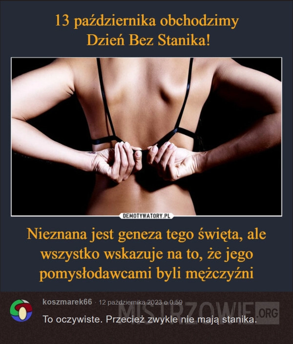 
    Dzień bez stanika