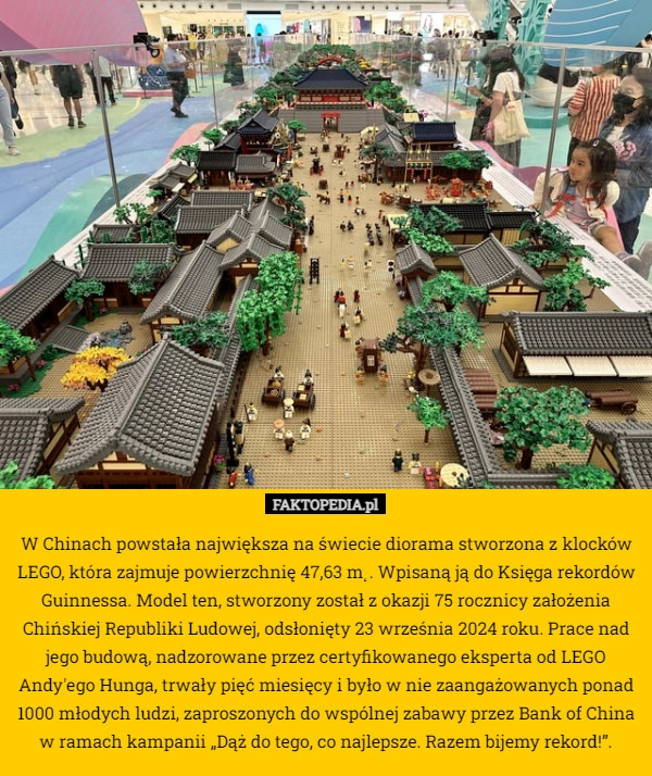 
    W Chinach powstała największa na świecie diorama stworzona z klocków LEGO,