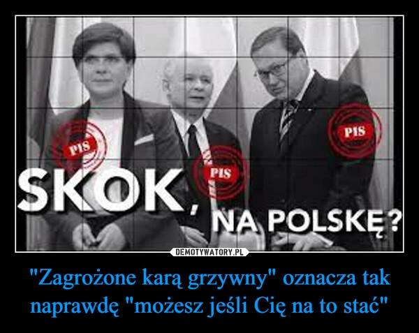 
    "Zagrożone karą grzywny" oznacza tak naprawdę "możesz jeśli Cię na to stać"