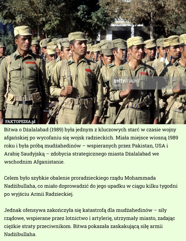 
    Bitwa o Dżalalabad (1989) była jednym z kluczowych starć w czasie wojny
