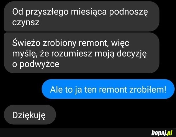 
    Czynsz poszedł w górę