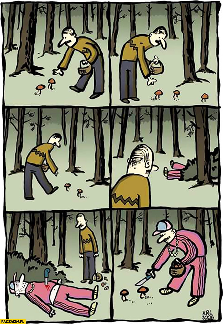 
    Grzybobranie komiks znalazł ciuchy dresa