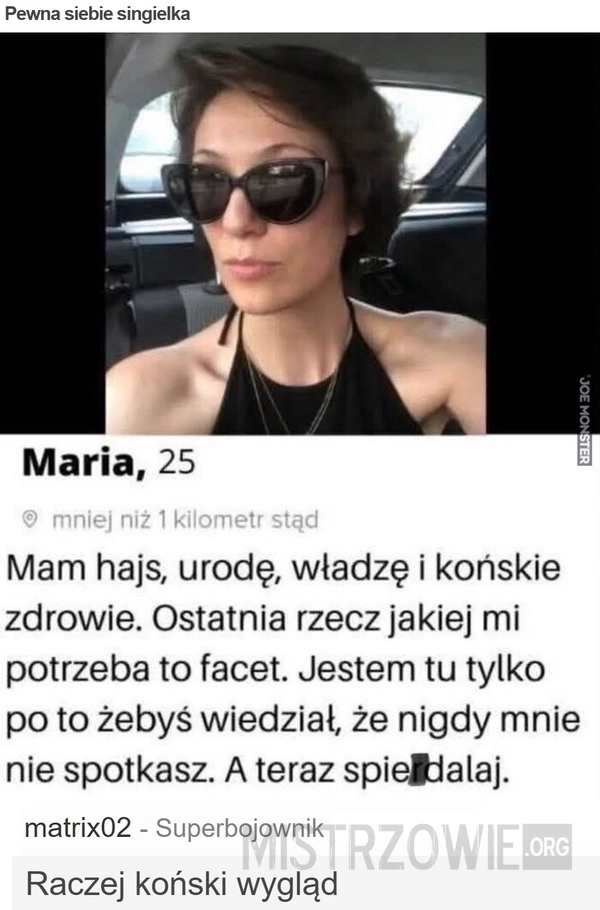 
    Pewna siebie singielka