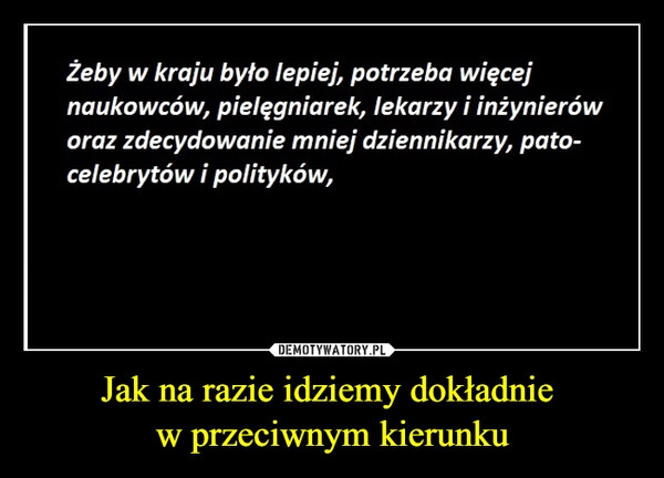 
    
Jak na razie idziemy dokładnie
w przeciwnym kierunku 