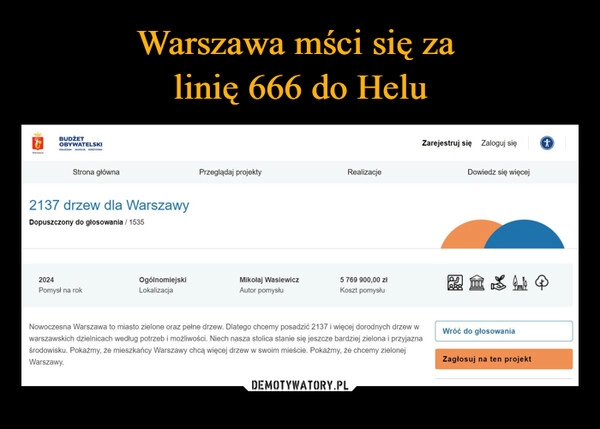 
    Warszawa mści się za 
linię 666 do Helu